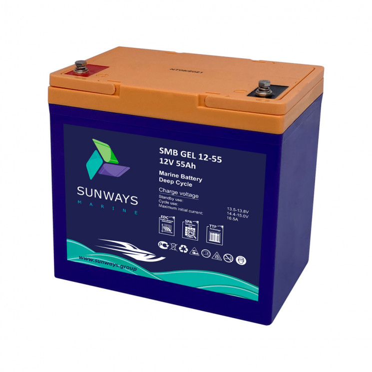 Аккумуляторная батарея Sunways Marine SMB GEL 12-55 купить в Мурманске