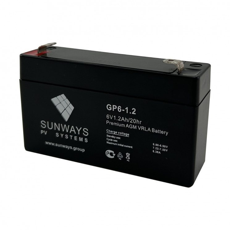 Аккумуляторная батарея SUNWAYS GP 6-1.2 купить в Мурманске